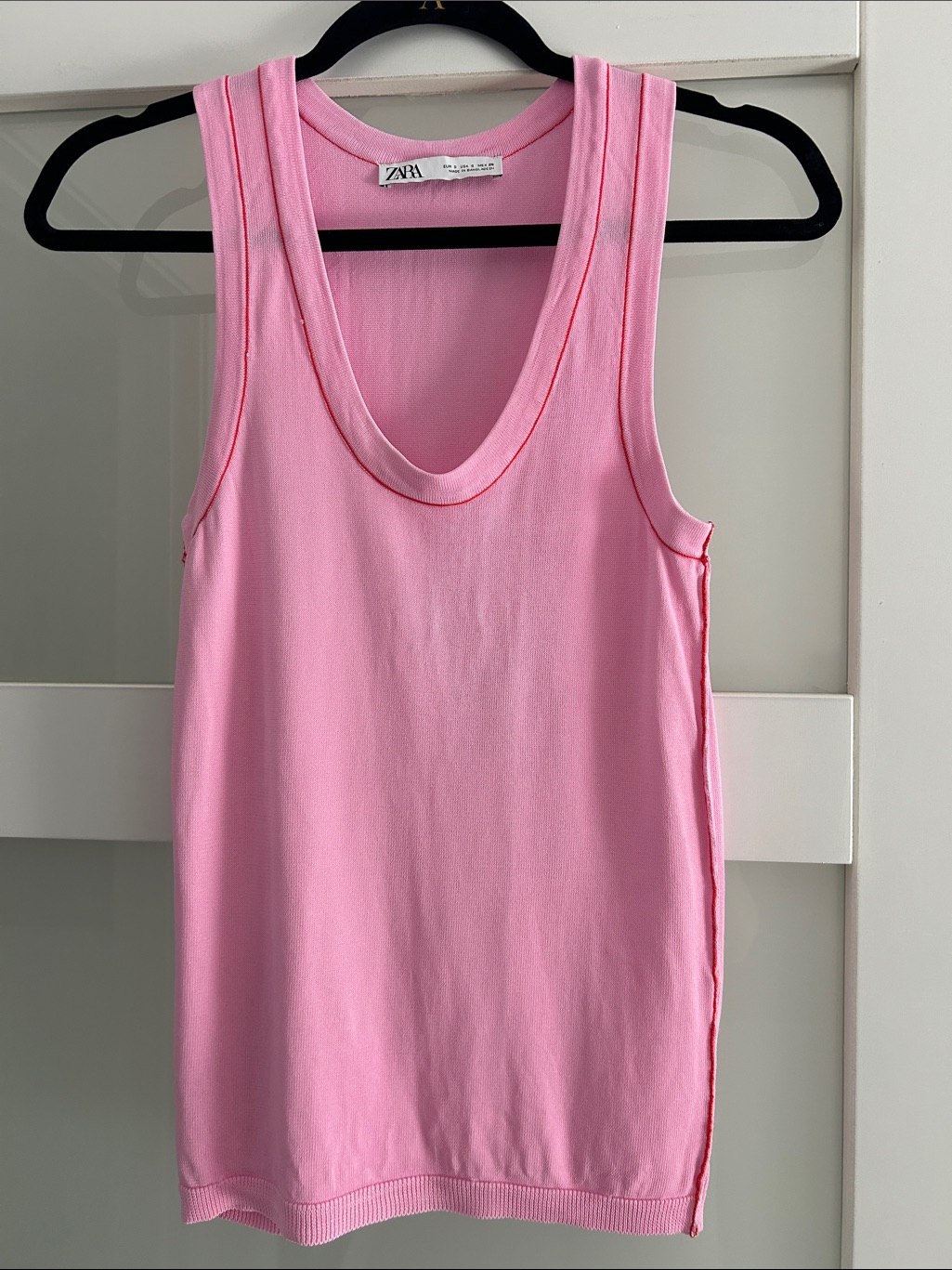 Zara Light Pink Scoop Neck Tank Top. Size Small. 24” Long